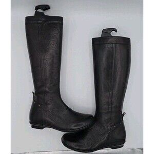 Born Black Leather Riding Leather Side Zip Boots Womens 6 W3185 Gussets